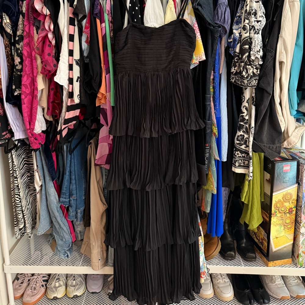 Black Ruffle Maxi Dress